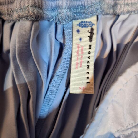 Free People Movemen LIft Off pleated wide leg pillow pants blue nylon small - Picture 4 of 7